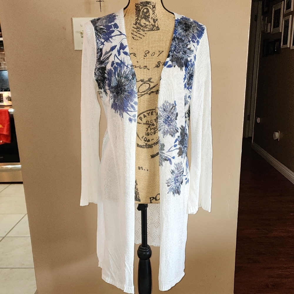 Nicole Sabbatini White Lace Cardigan NWT